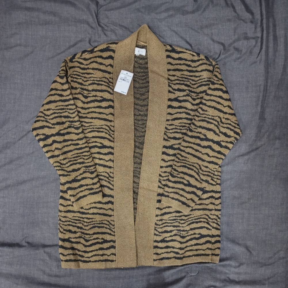 Womens Saddle Brown Striped Sweater